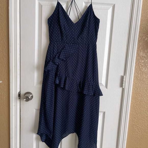 Row A Navy Polka Dot Dress - Picture 3 of 12
